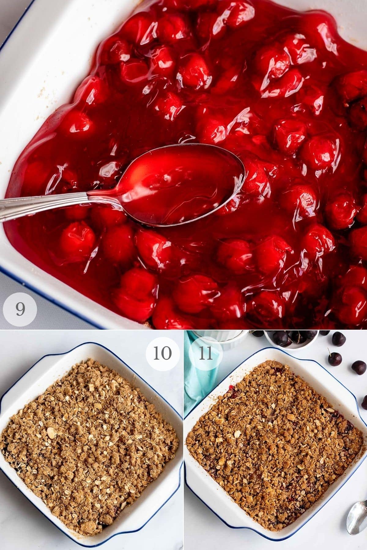 cherry crisp recipe steps 9-11