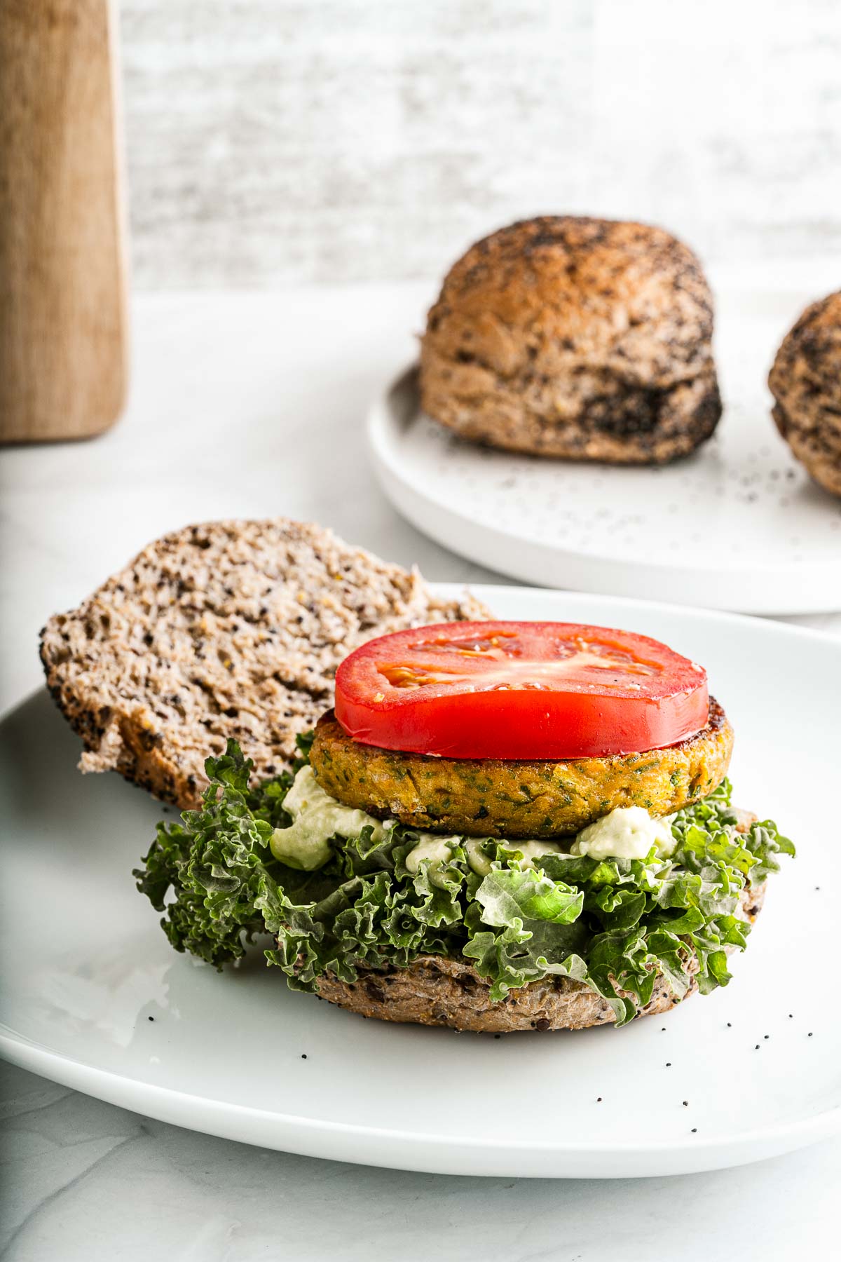 chickpea burgers with toppings