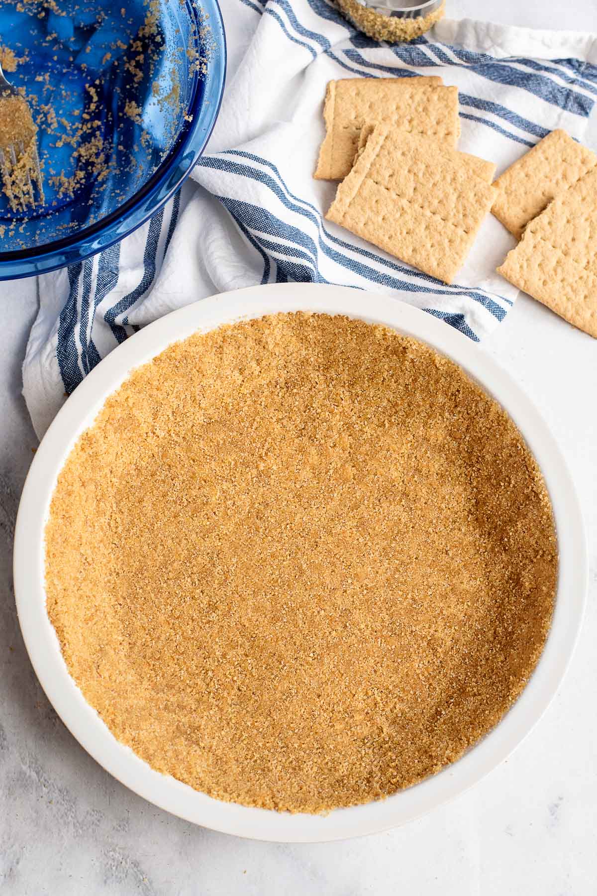 Graham cracker crust in pie plate