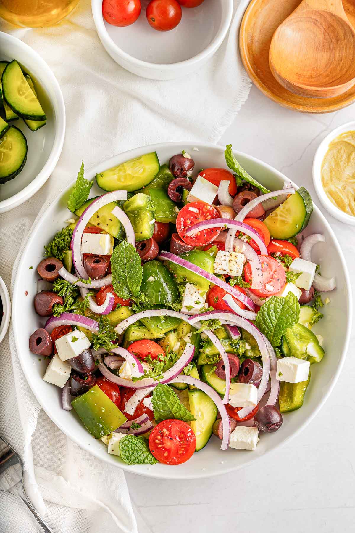 greek salad overhead