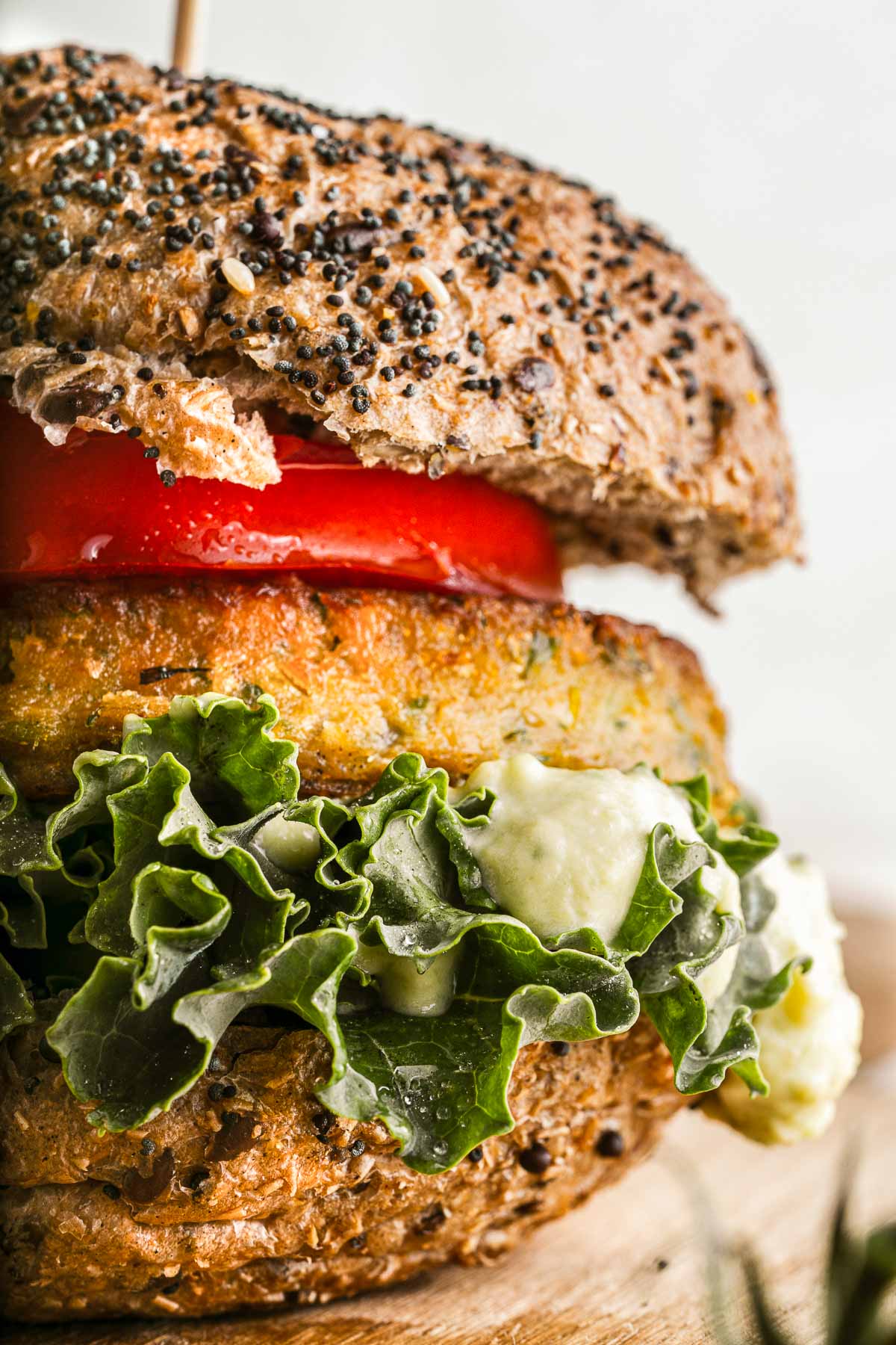 veggie burger close up