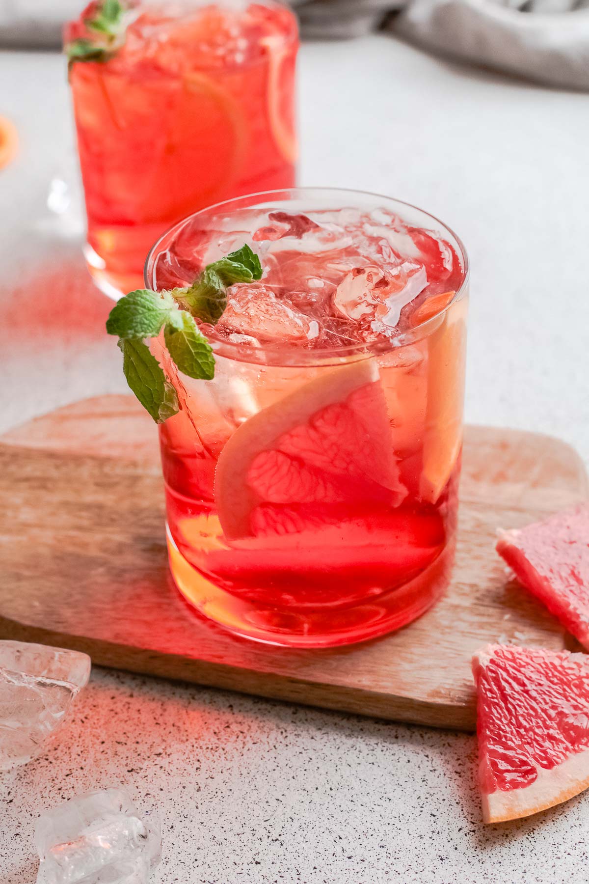 aperol spritz with ice close up