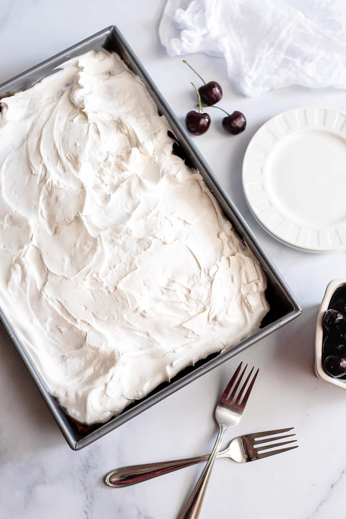 cherry cake with whipped topping