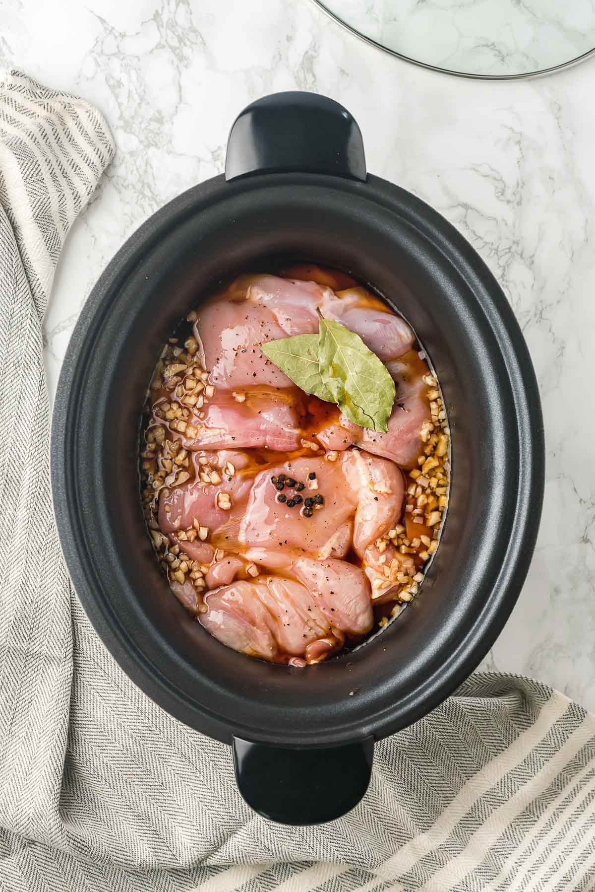fillipino chicken adobo ingredients in slow cooker