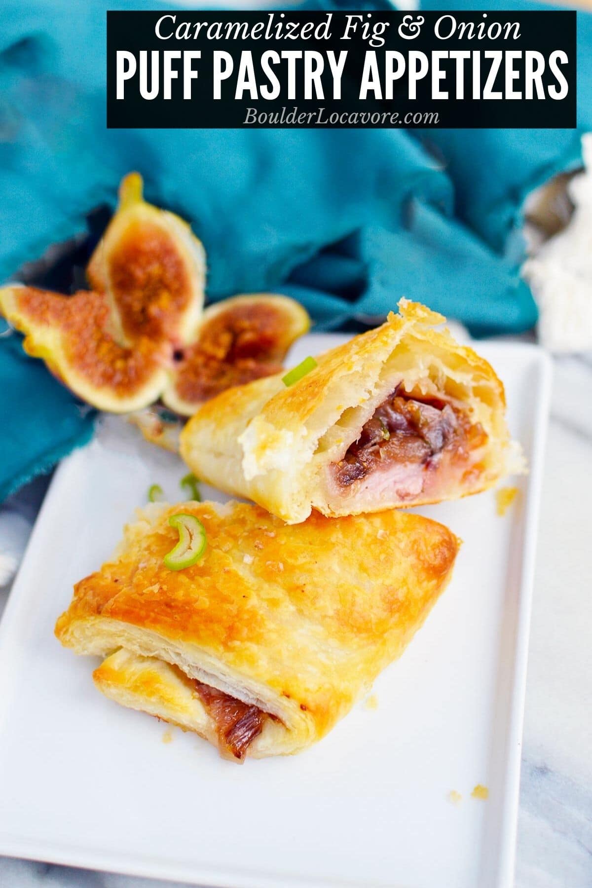 fig and onion puff pastry appetizer title image