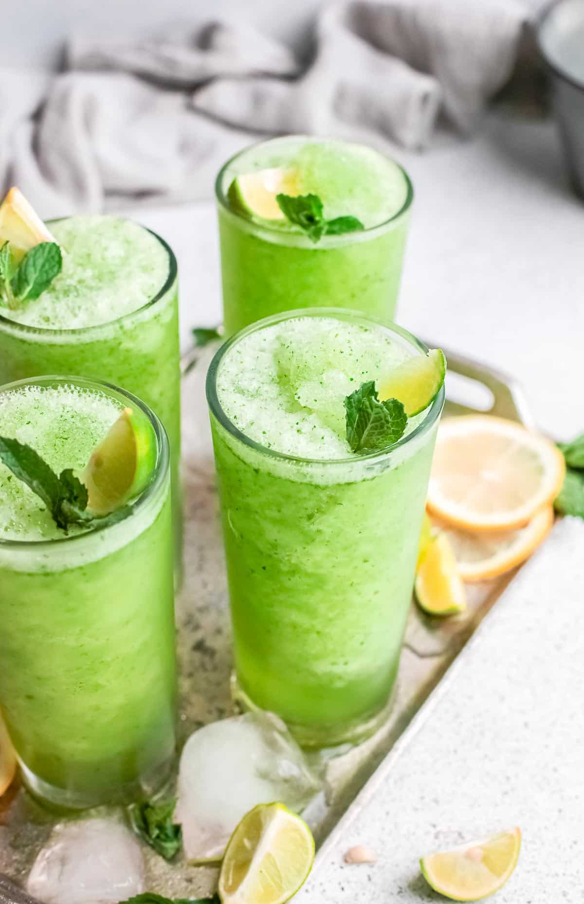 Slushy Limonana {Frozen Mint Lemonade} - Overtime Cook