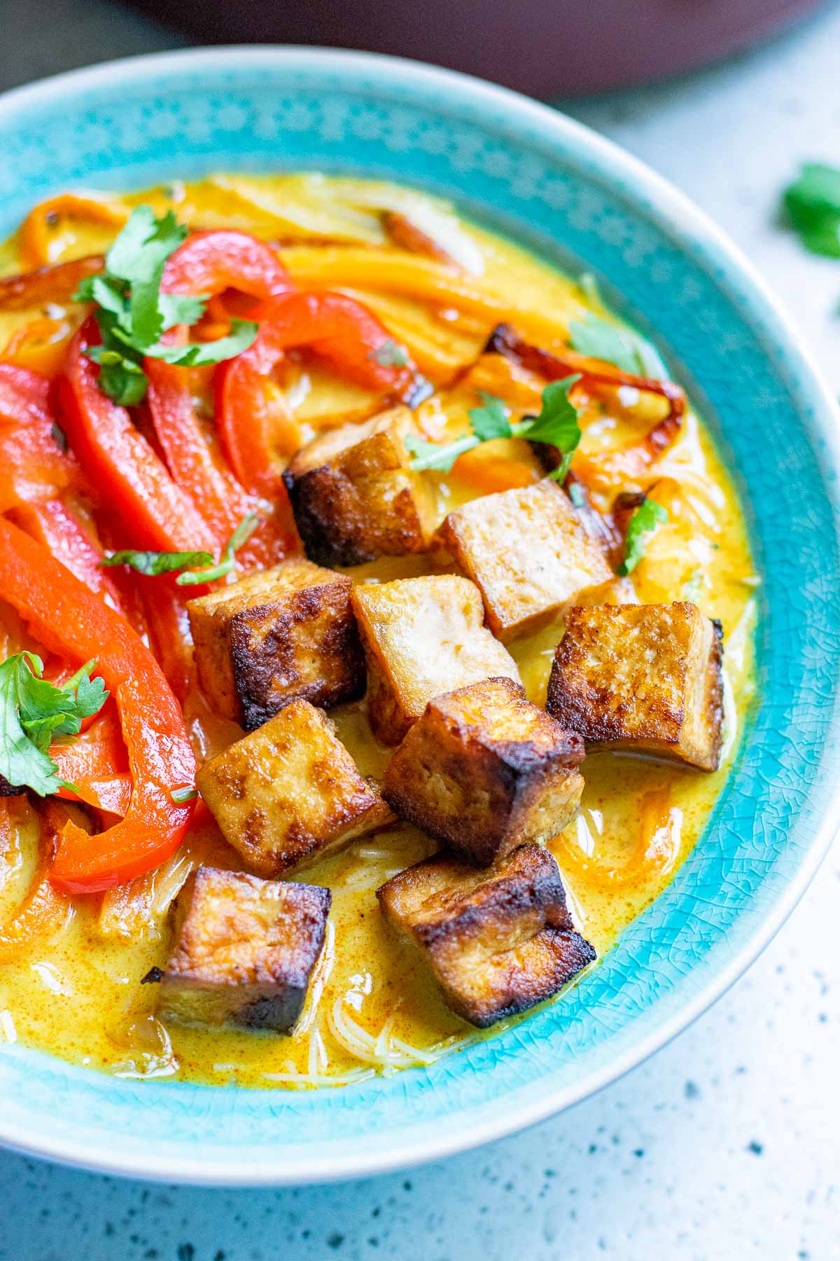 bowl of coconut curry soup 