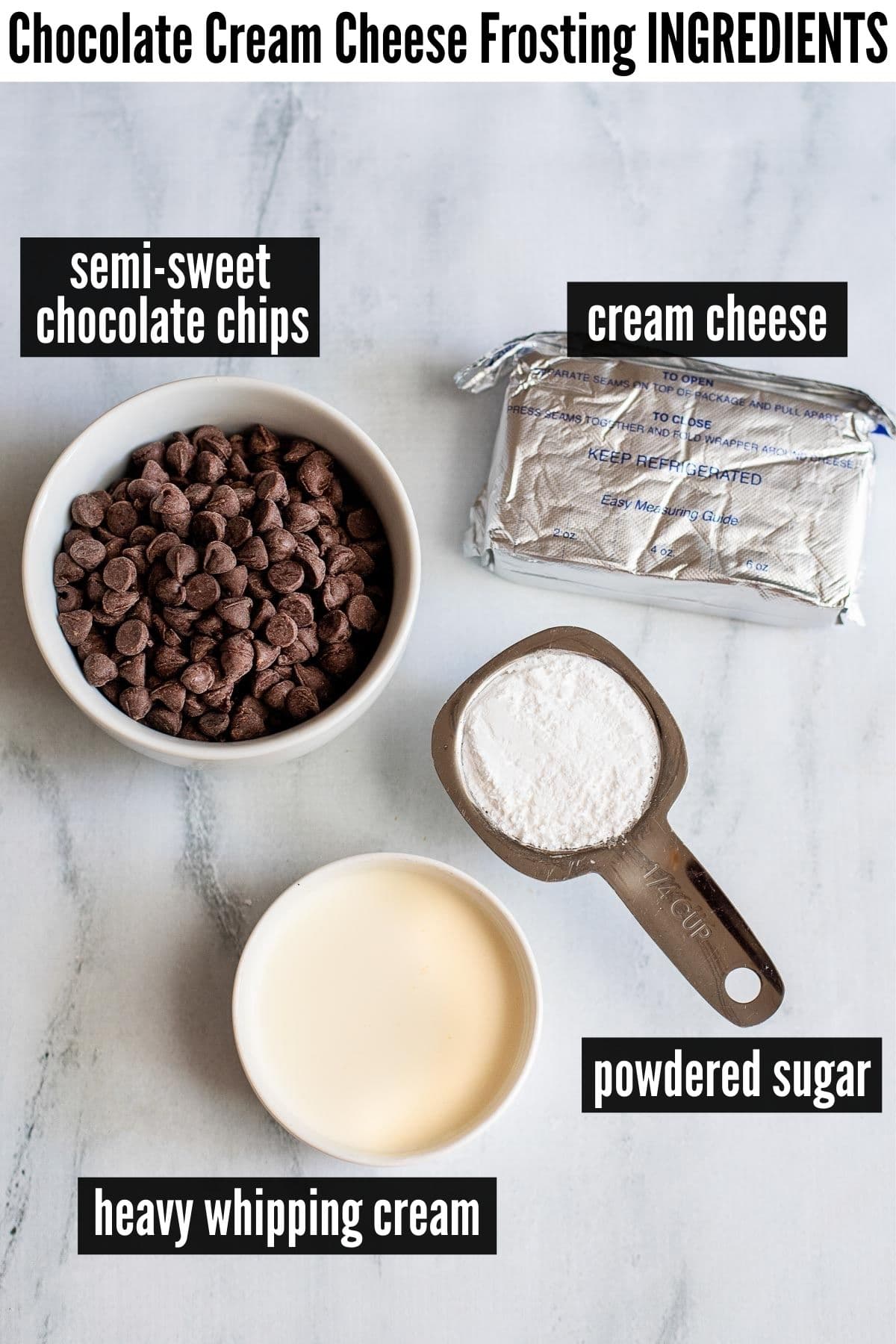 chocolate cream cheese frosting ingredients photo