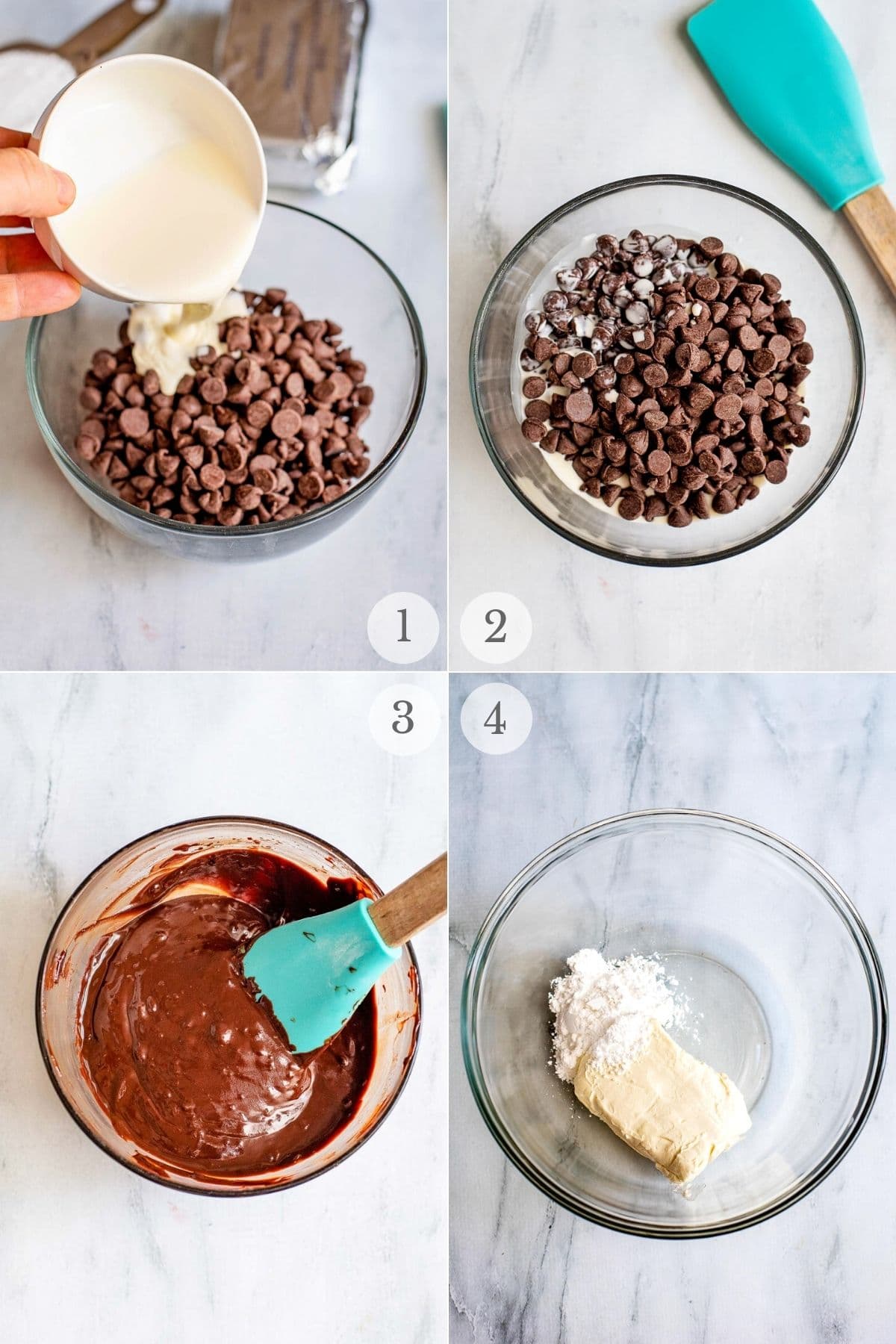 chocolate cream cheese frosting recipe steps 1-4