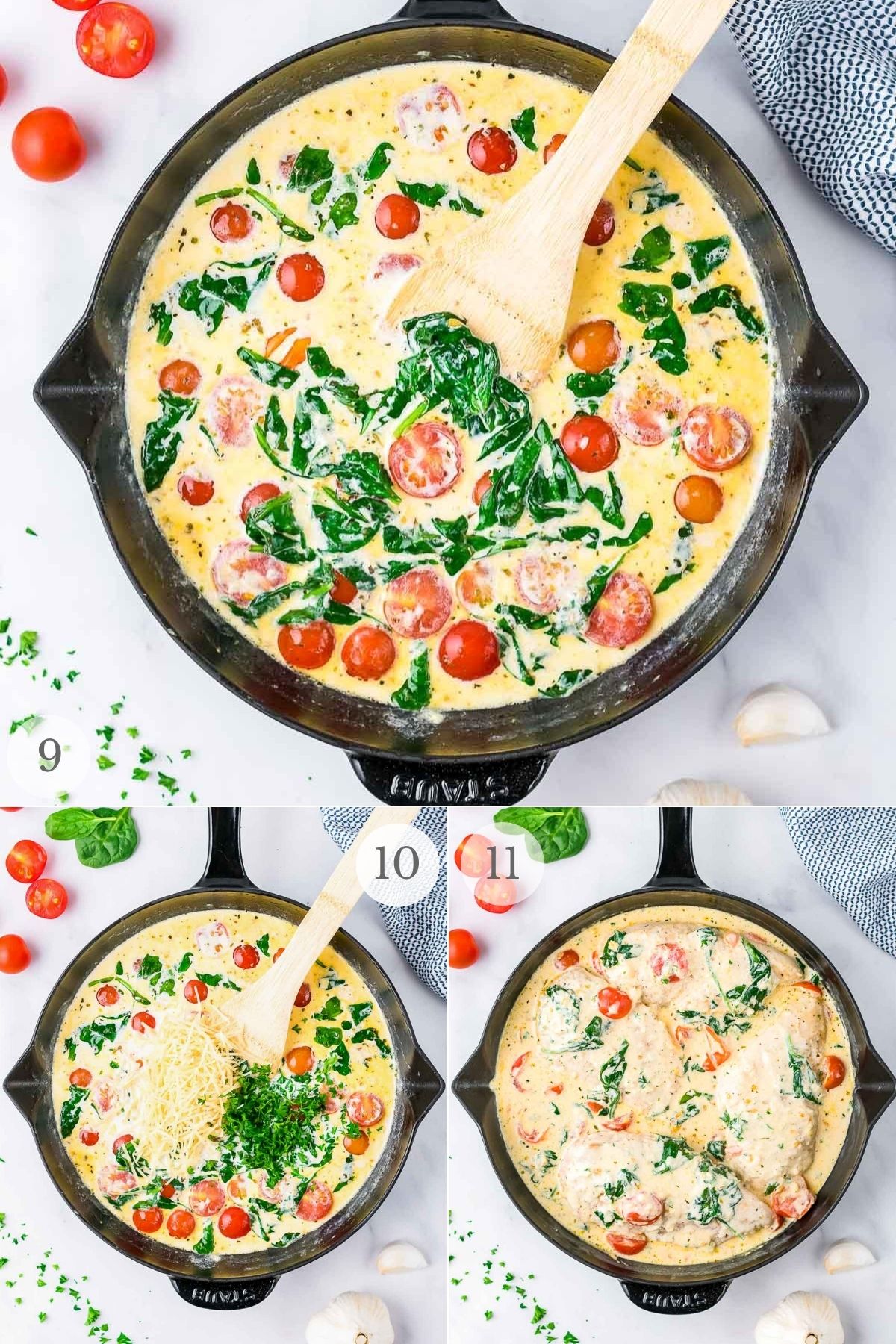 creamy tuscan chicken recipe steps 9-11