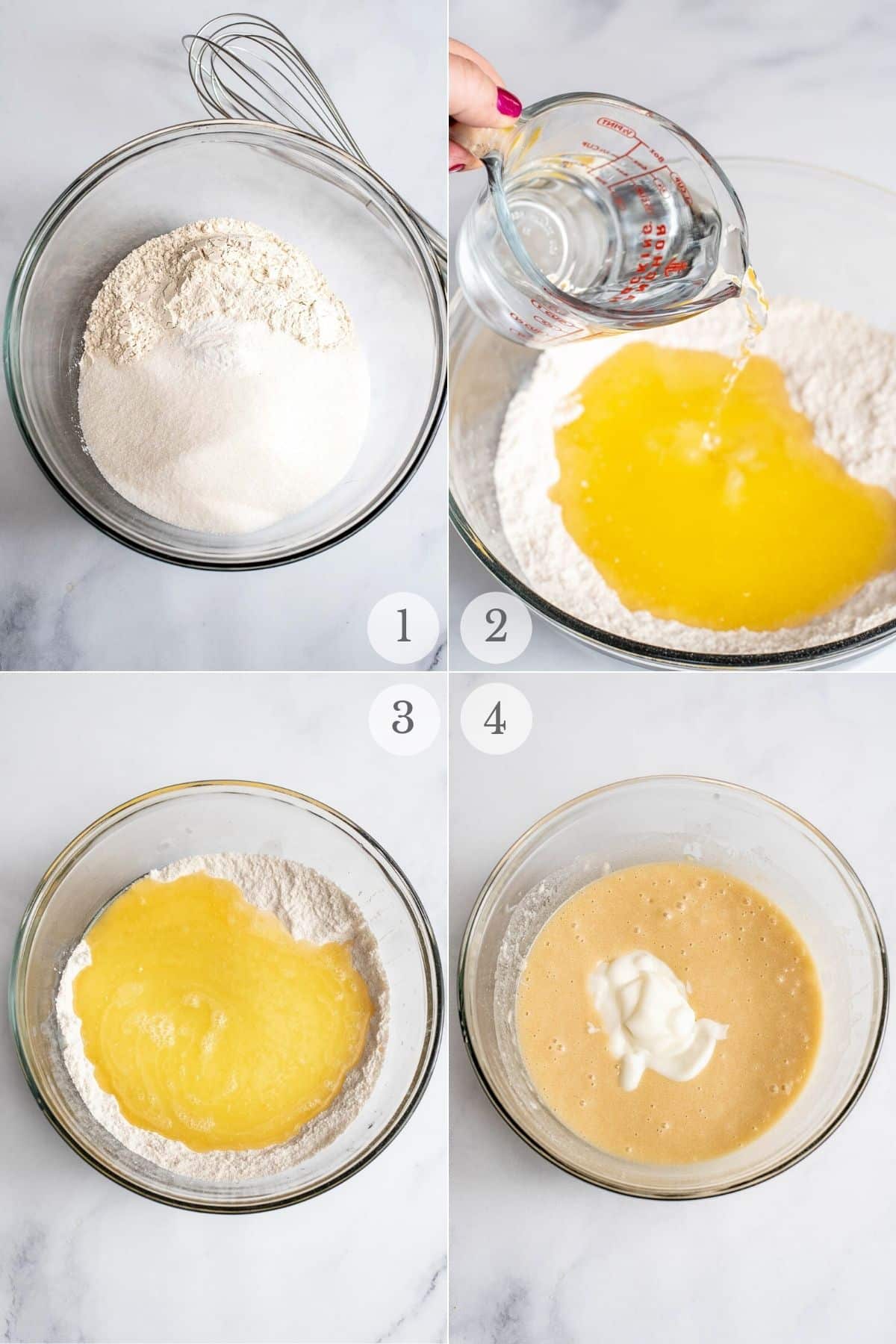 funfetti cake recipe steps 1-4