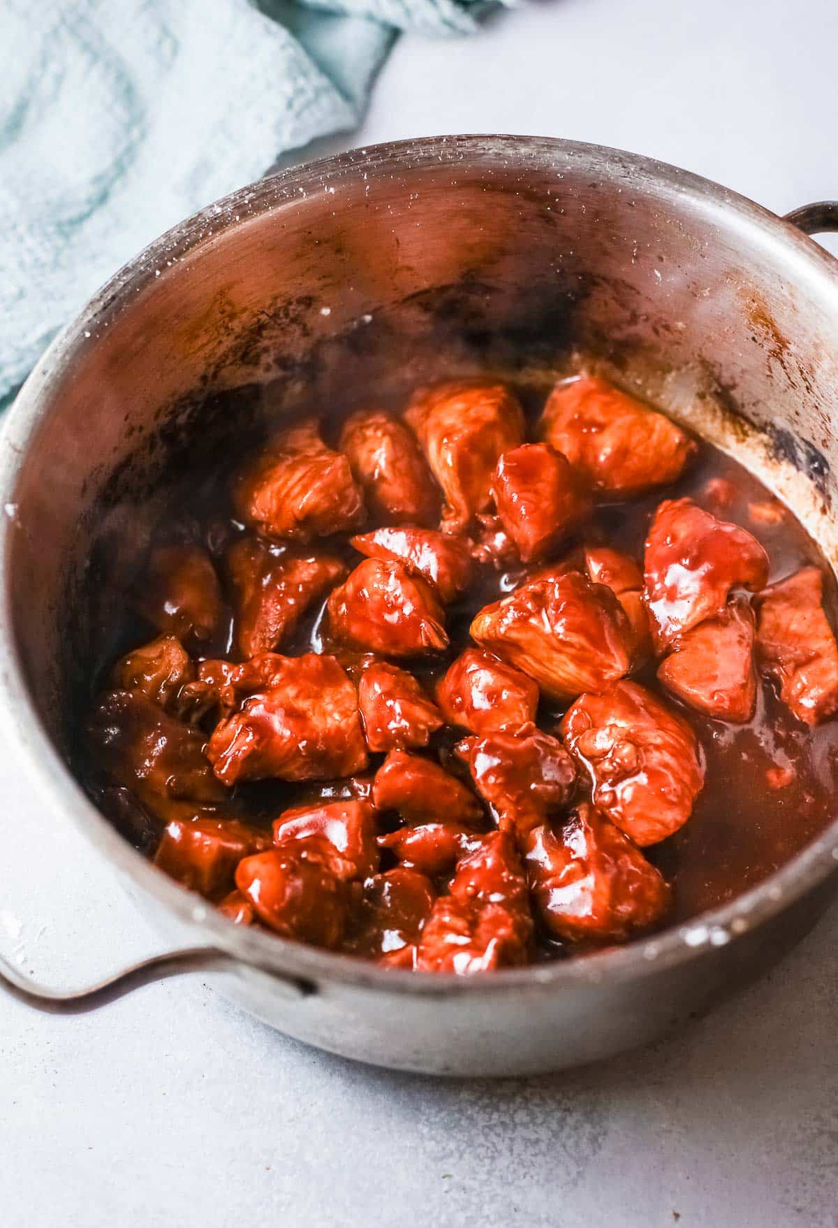 korean bbq chicken in the pot