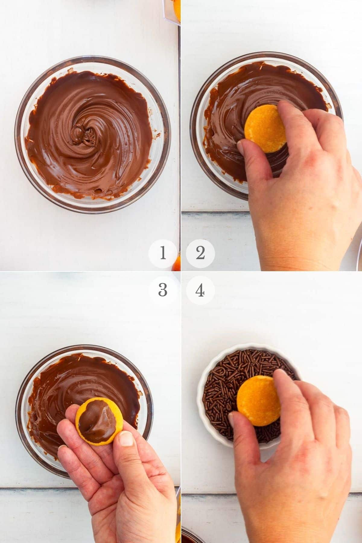 acorn brownie bites recipe steps 1-4