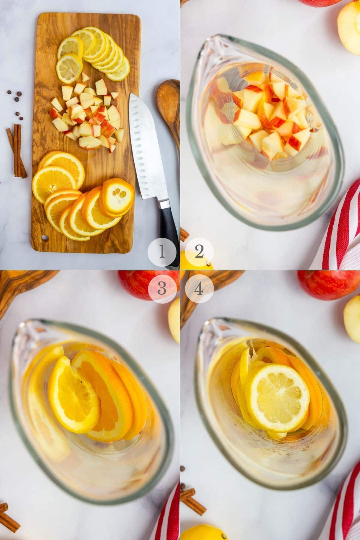 apple cider sangria recipe steps 1-4 