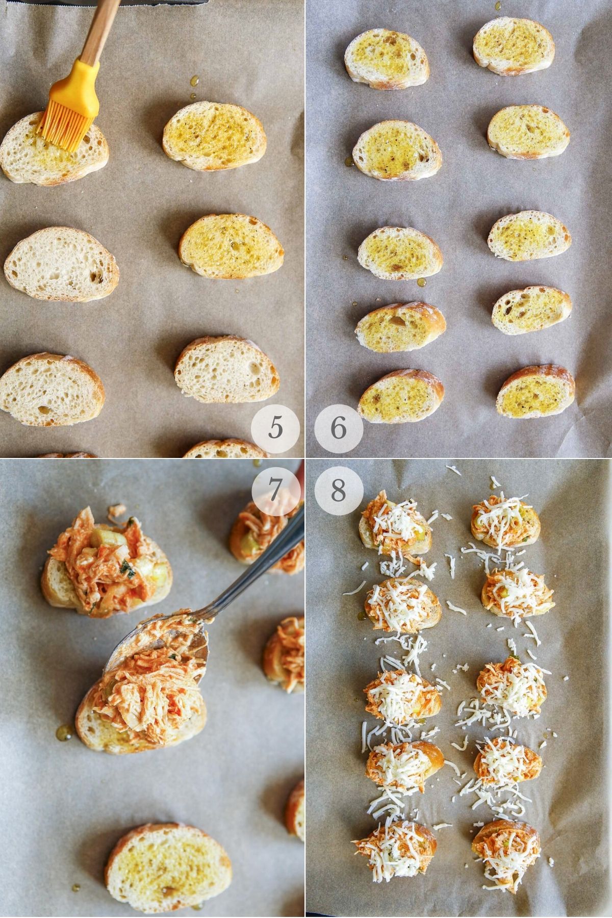 buffalo chicken crostini recipe steps 5-8