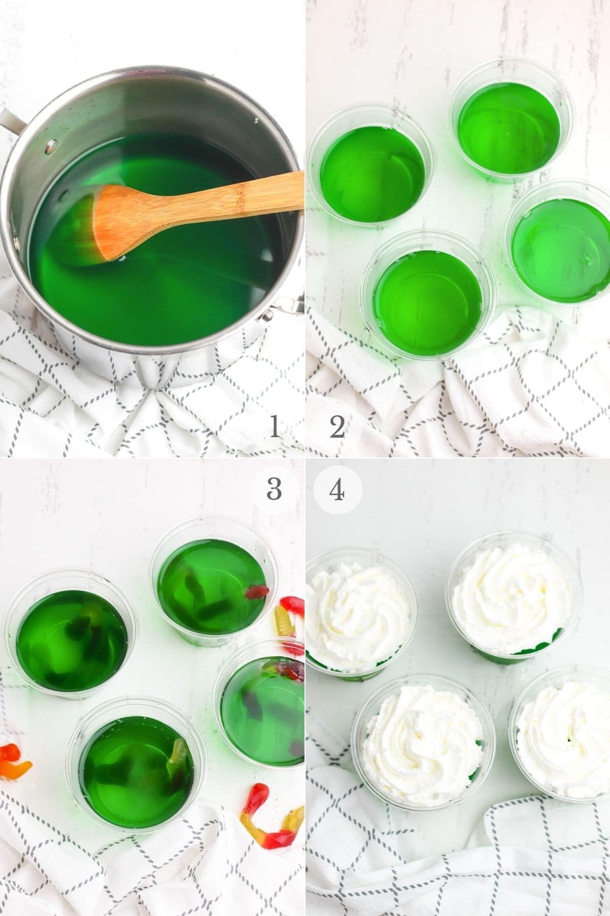 halloween treat jello cups recipe steps 1-4