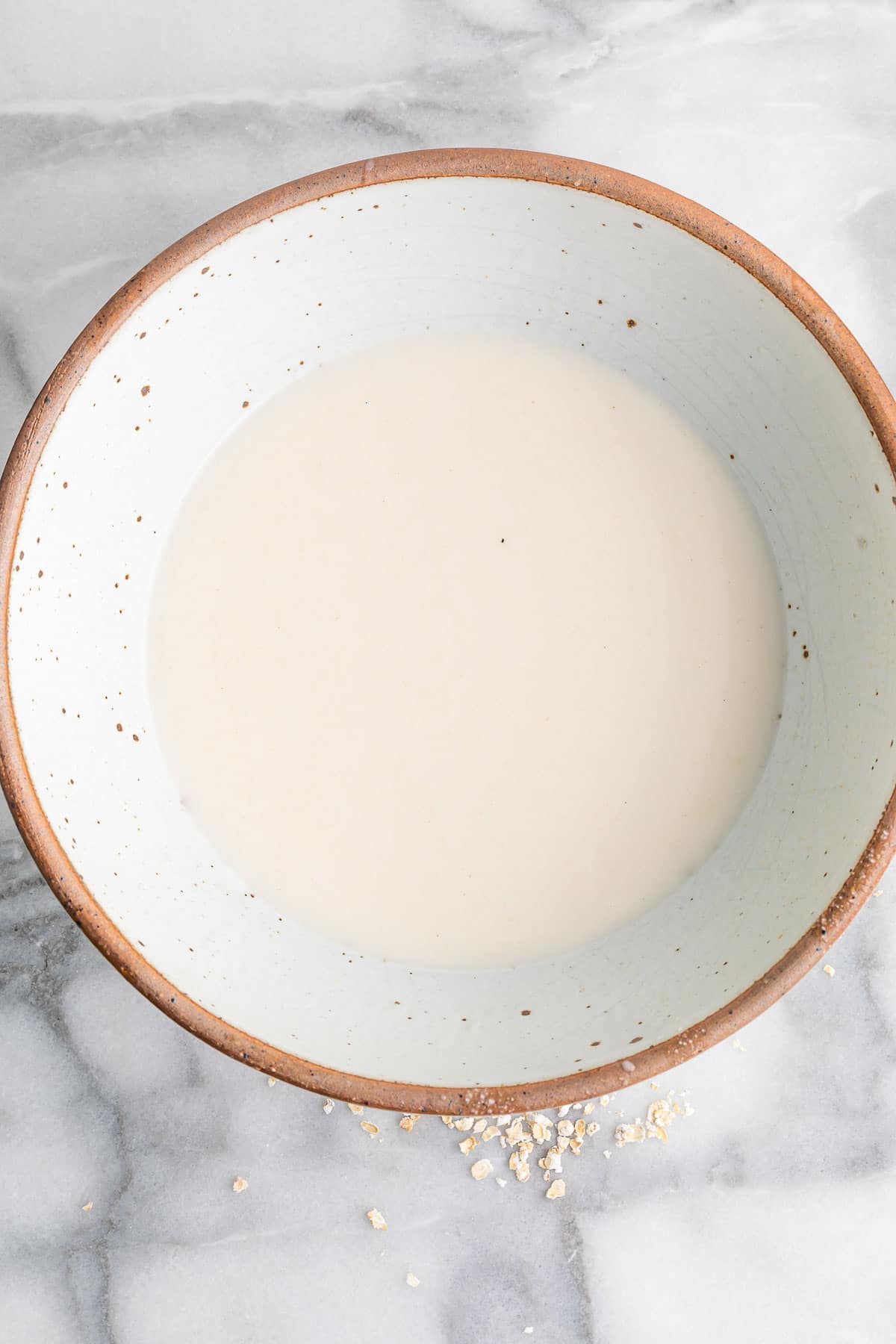 oat milk in a bowl