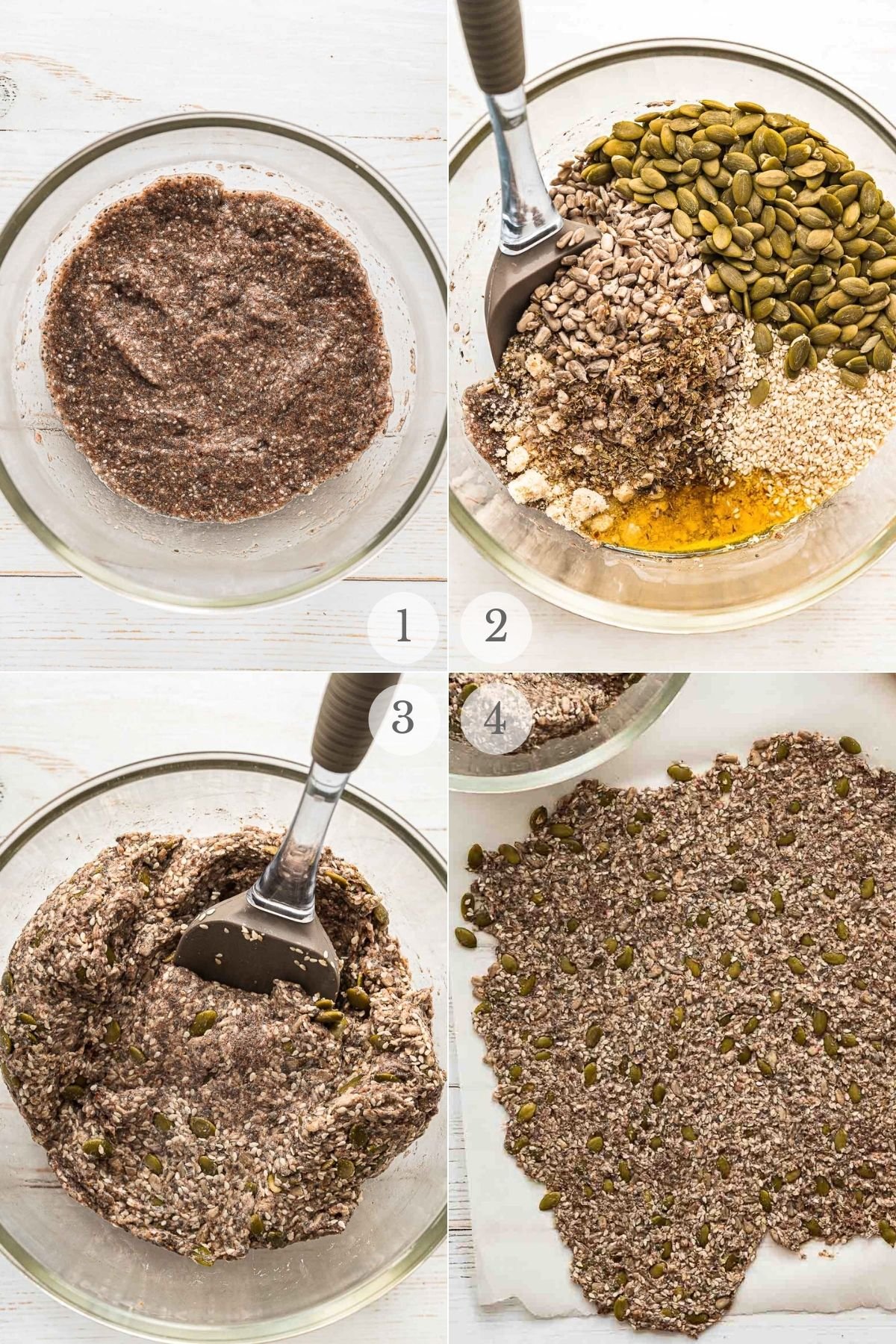 seed crackers recipe steps 1-4