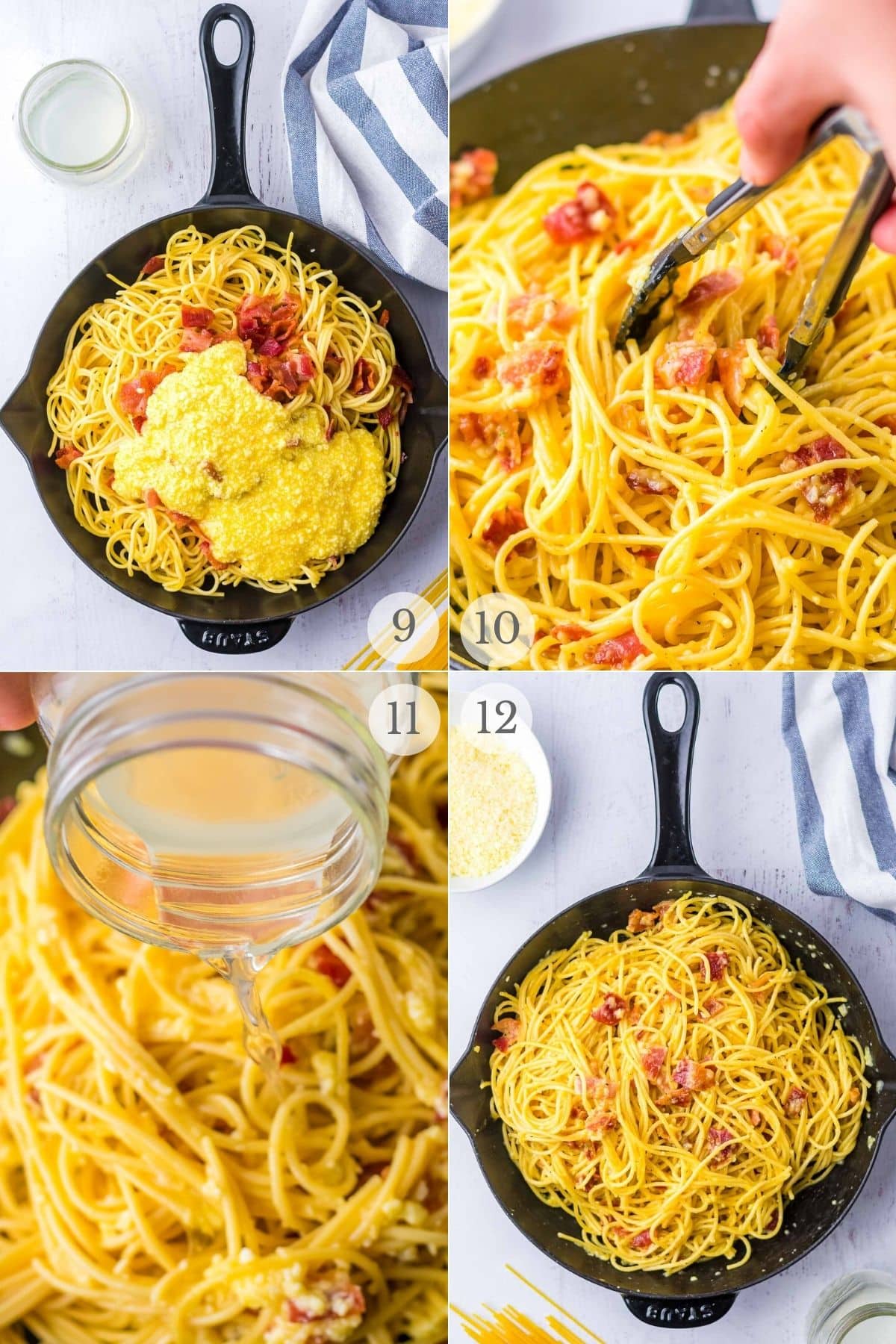 spaghetti carbonara recipe steps 9-12