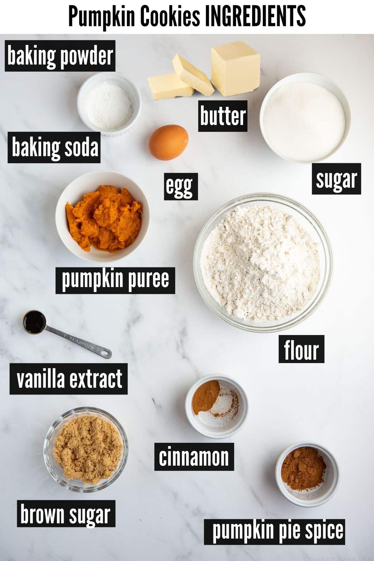 Pumpkin Cookies labelled ingredients