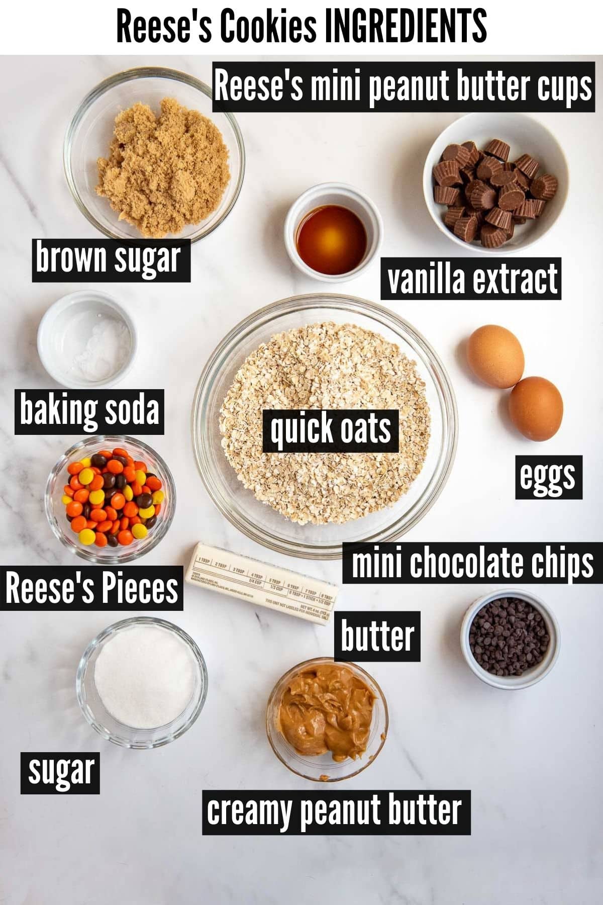Reese's Cookies labelled ingredients