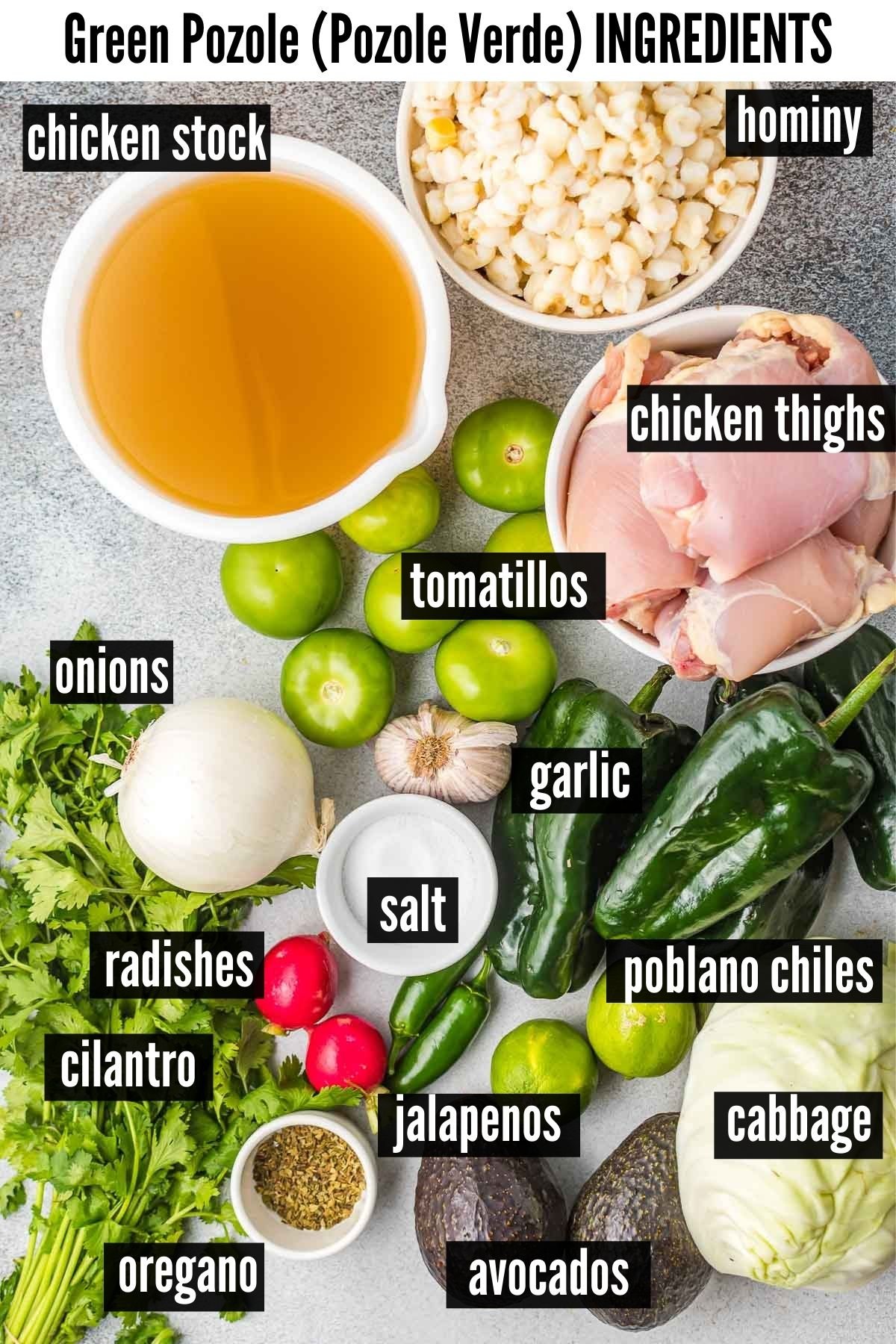 green pozole ingredients labelled