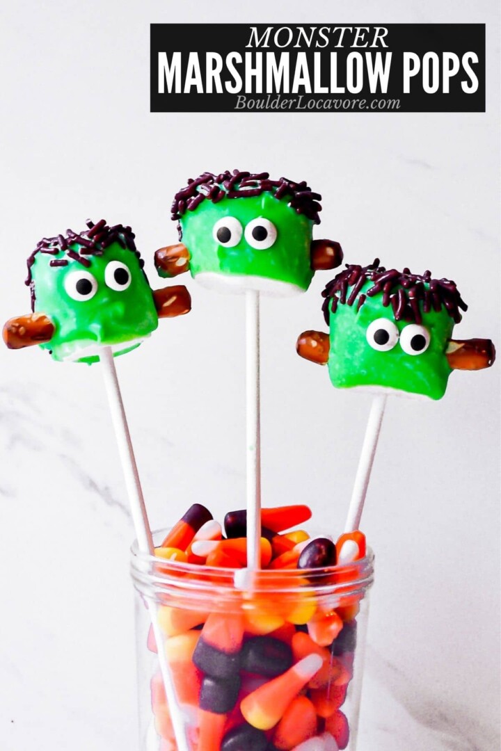 Frankenstein Halloween Marshmallow Pops recipe - Boulder Locavore