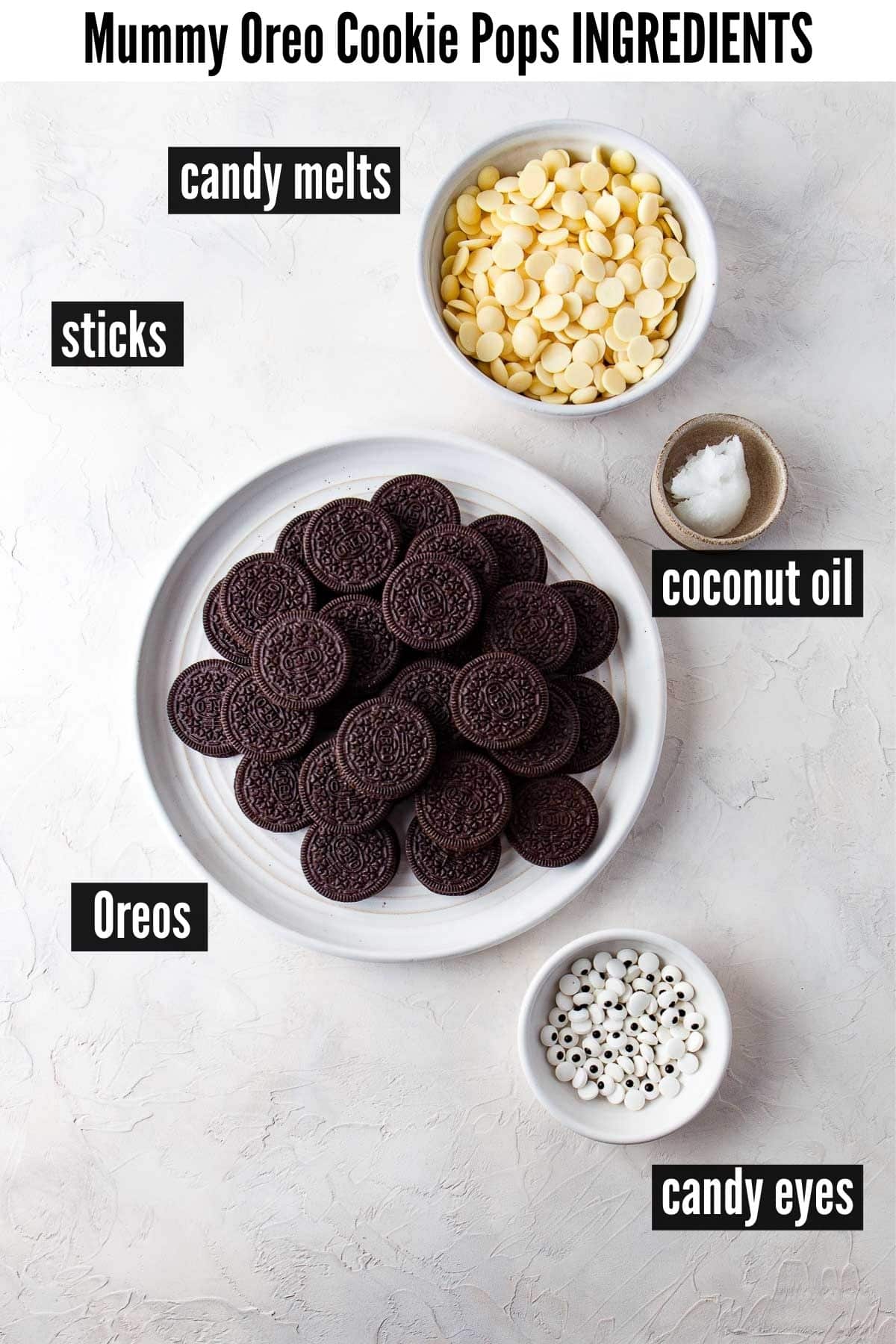 mummy oreo cookie pops ingredients labelled