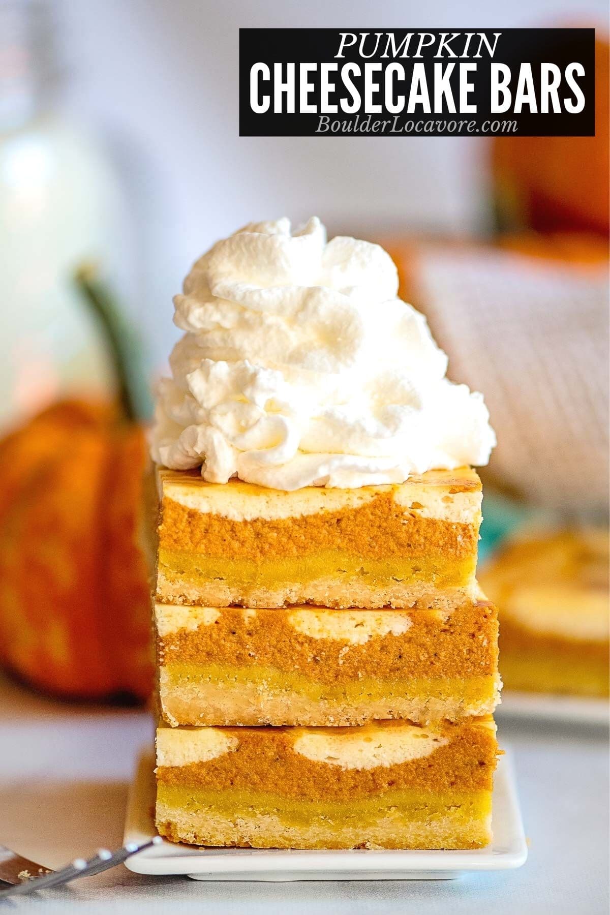 pumpkin cheesecake bars title image