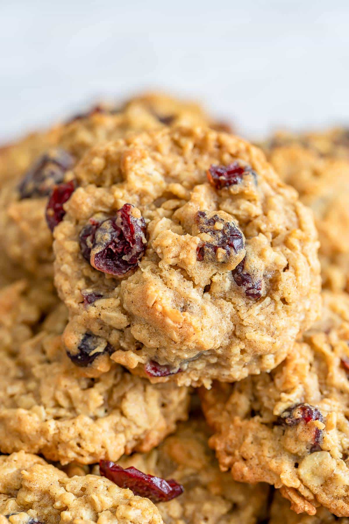 cranberry oatmeal cookie close up