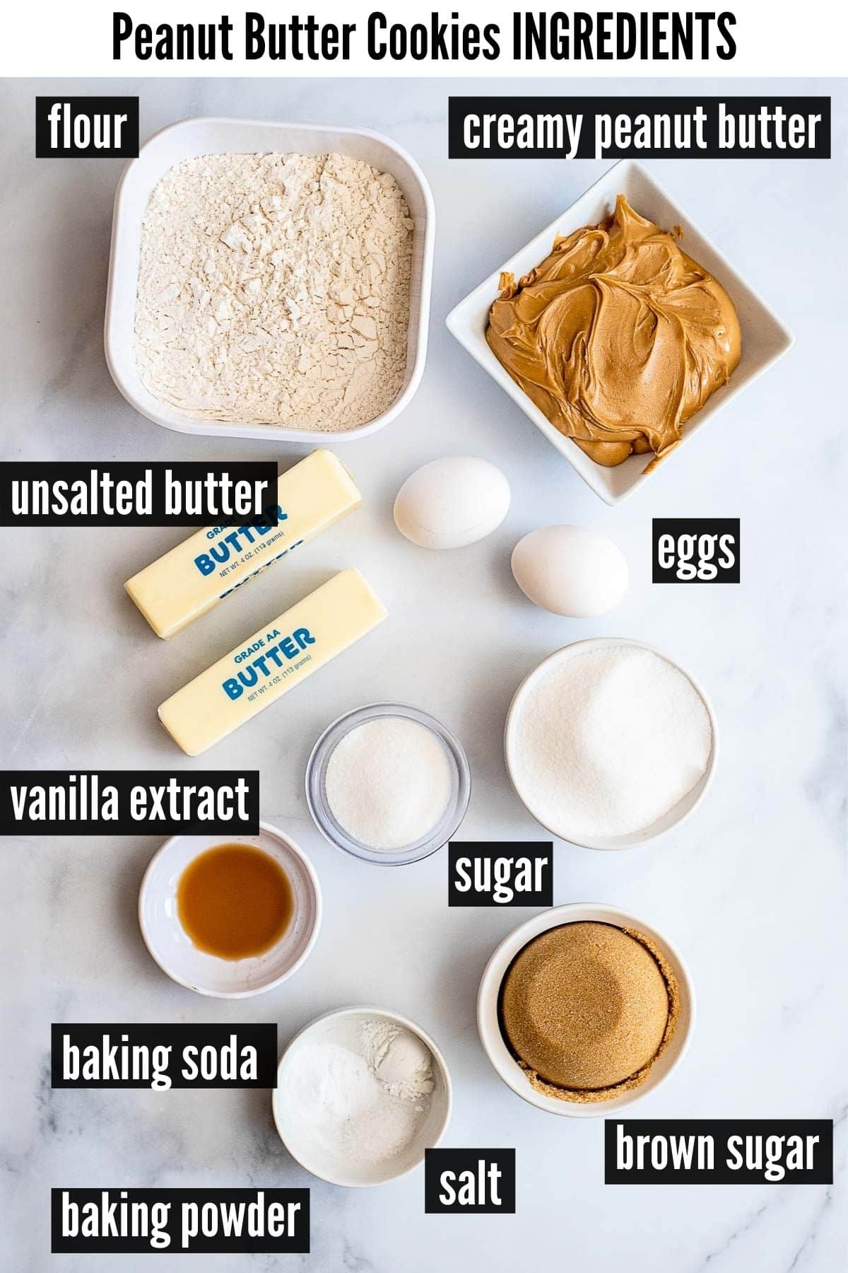 peanut butter cookies ingredients