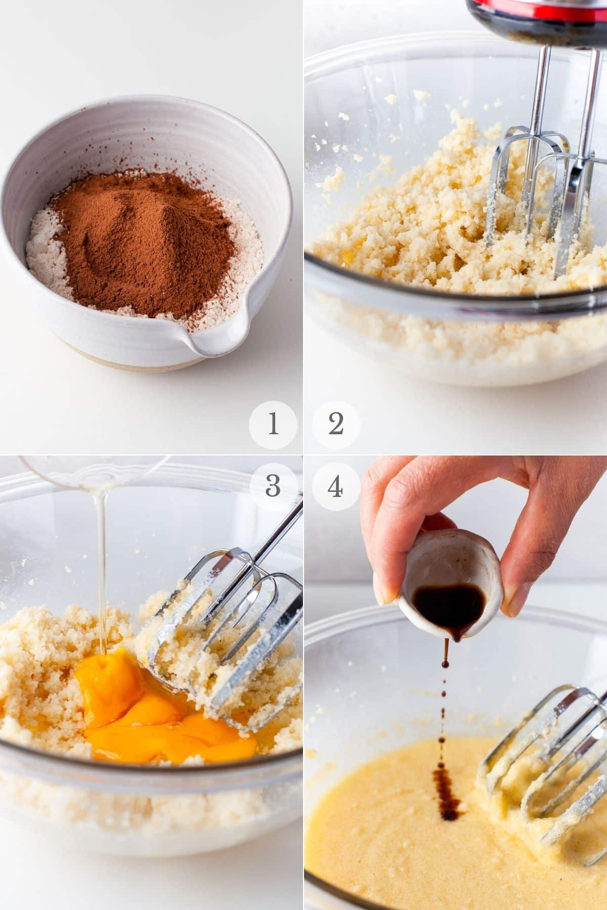 chocolate crinkle cookies recipe steps 1-4