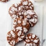 chocolate crinkle cookies with title