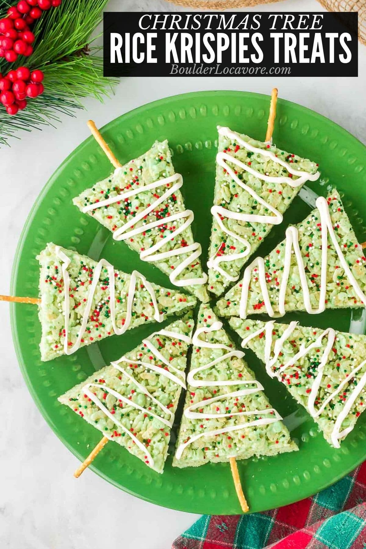 christmas rice krispie treats with title