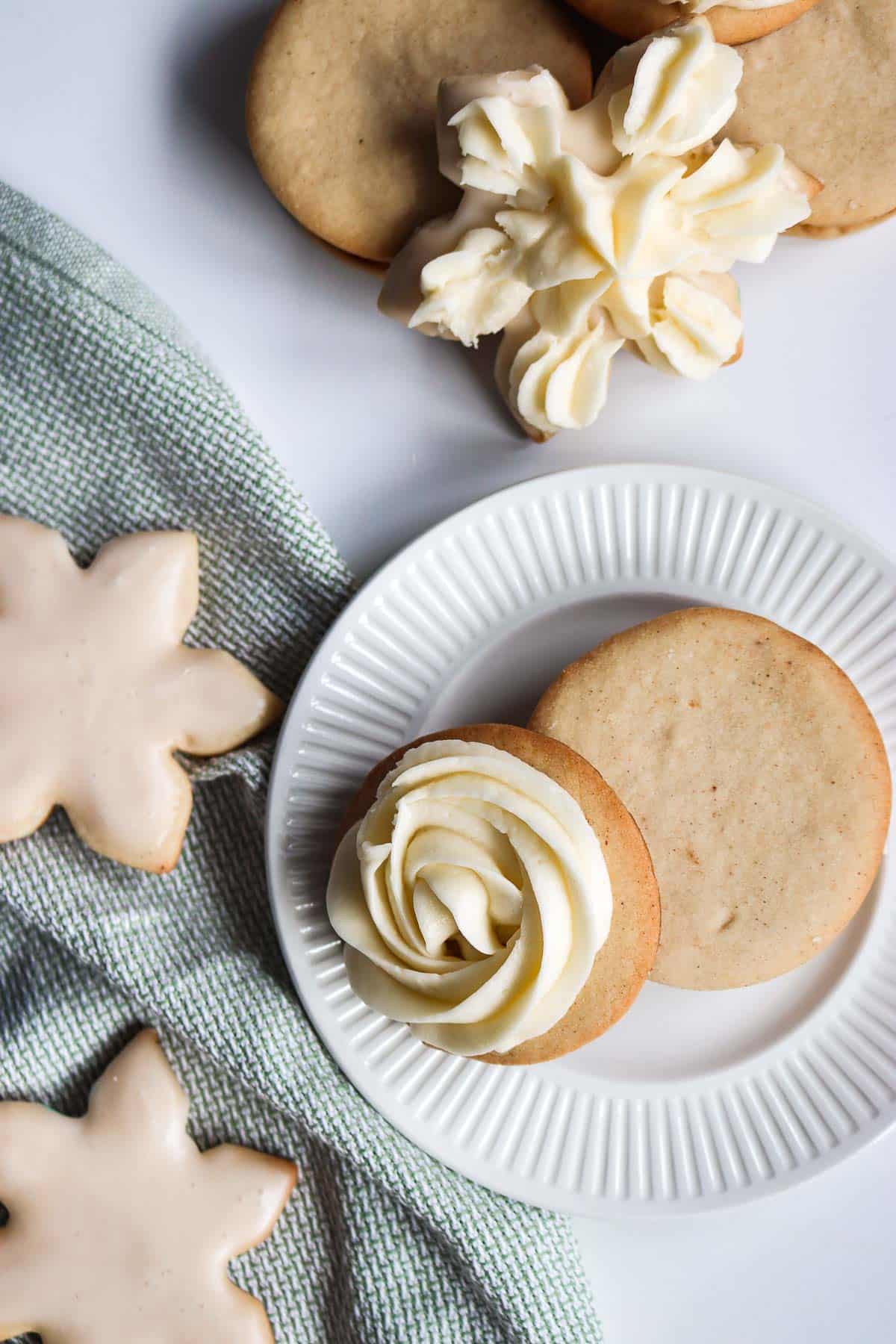 eggnog cut out sugar cookies frosted
