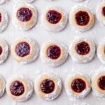 thumbprint cookies on pan