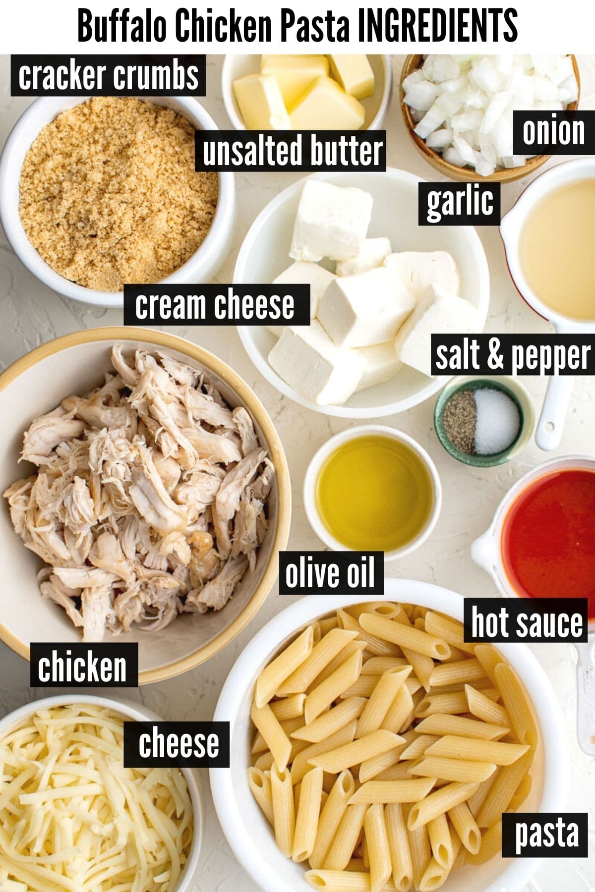 buffalo chicken pasta ingredients 