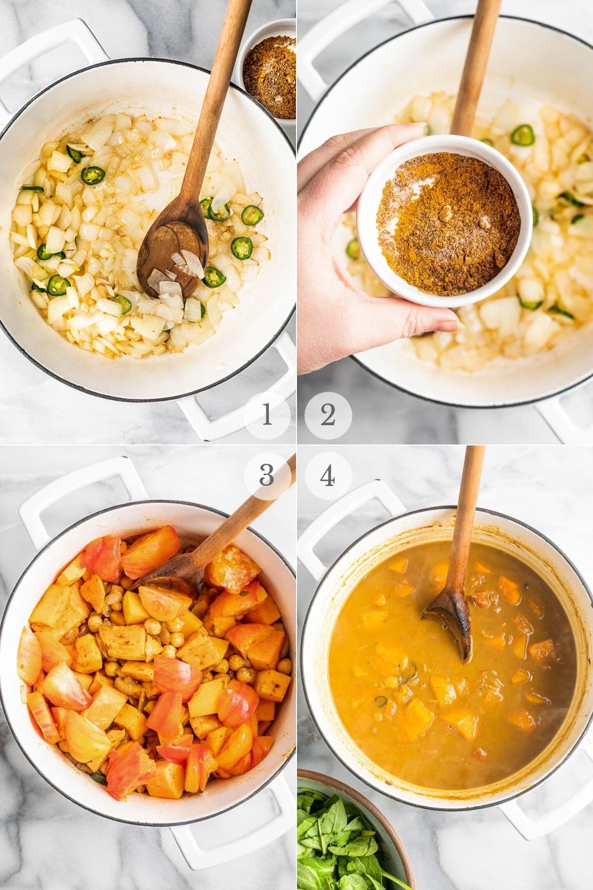 chickpea curry recipe steps 1-4