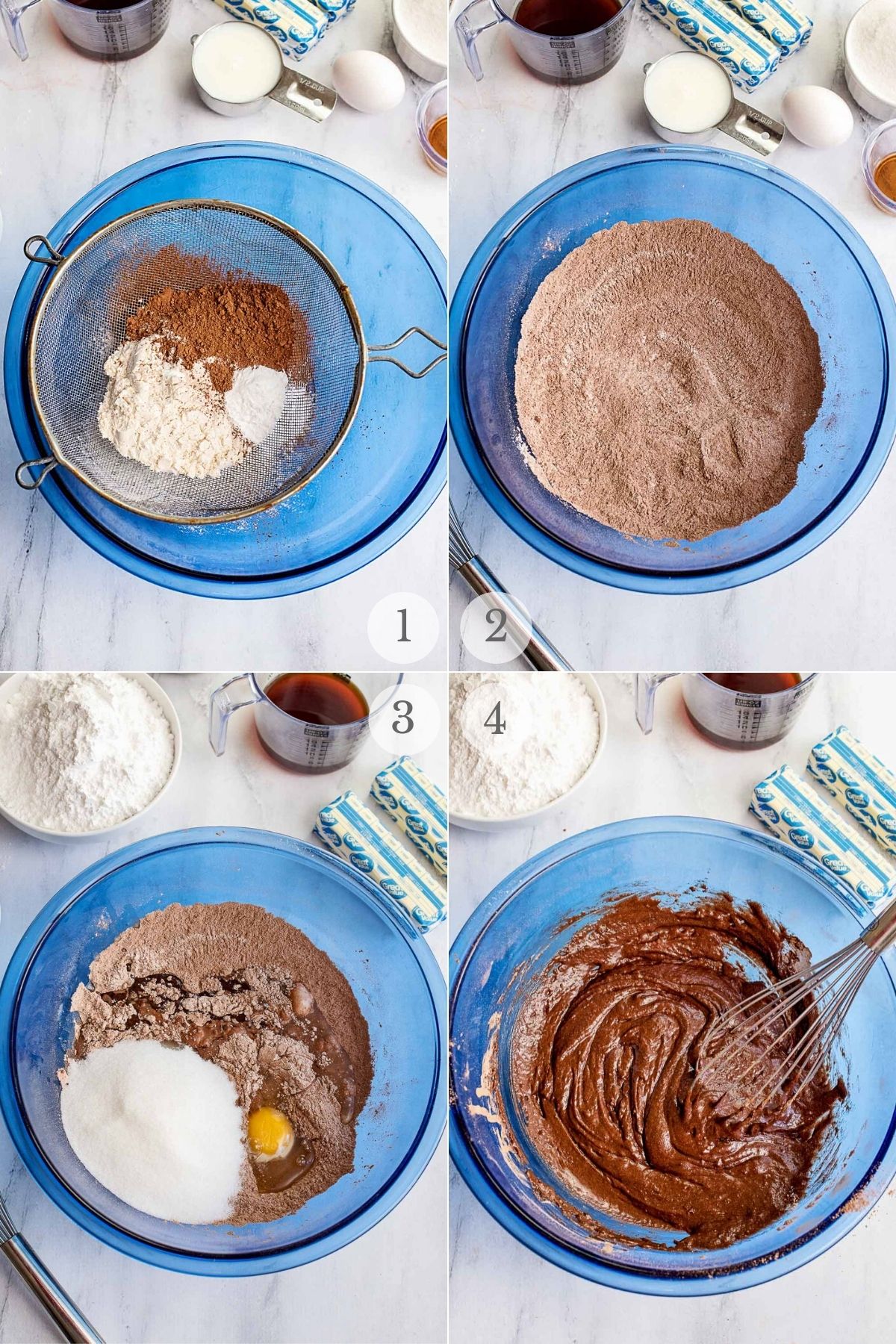 chocolate peanut butter cupcakes recipe steps 1-4