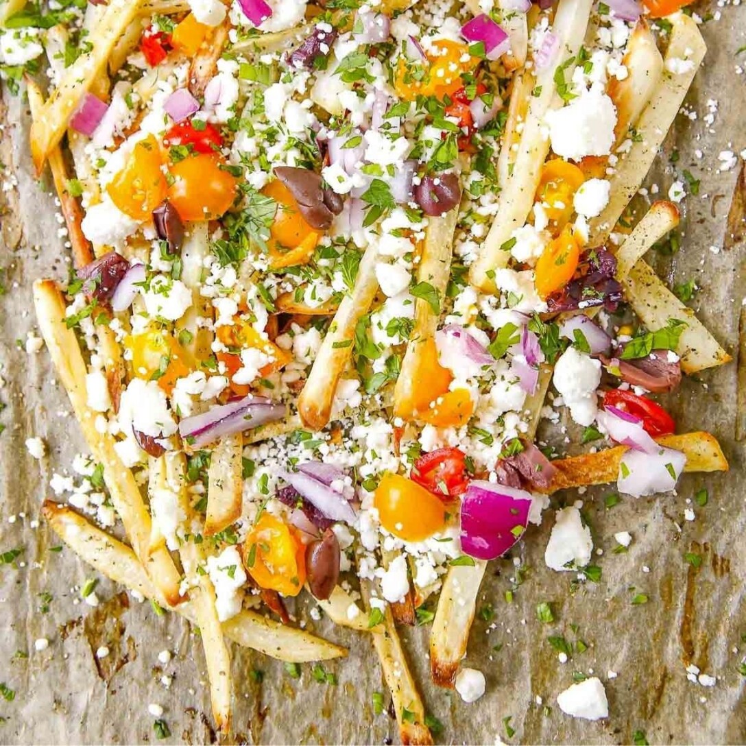 Greek Fries a Fully Loaded Fries recipe Boulder Locavore