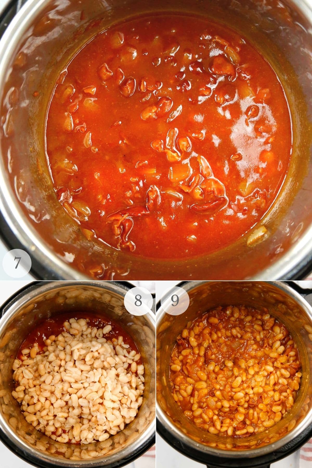 instant pot baked beans recipe steps 7-9