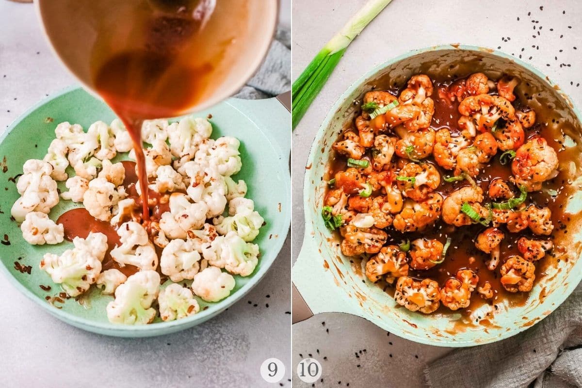 korean bbq cauliflower recipe steps 9-10