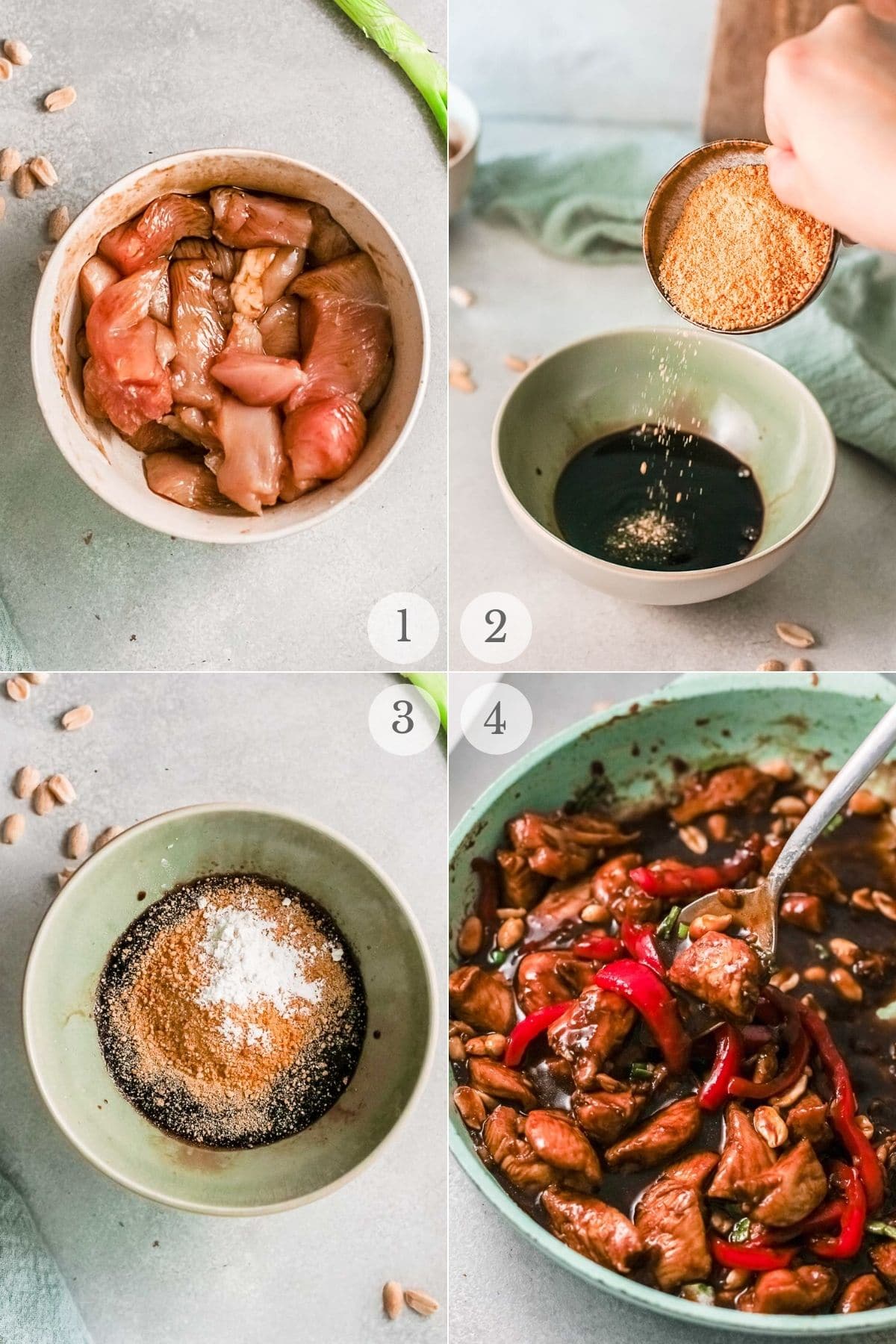 kung pao chicken recipe steps 1-4