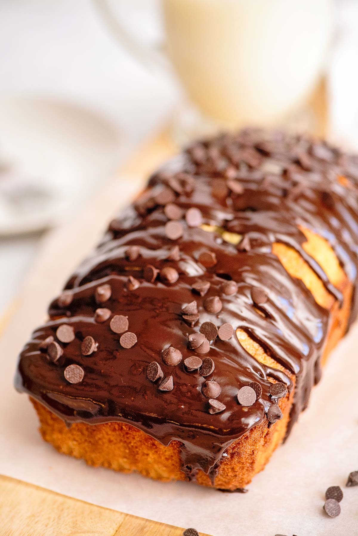 marble loaf cake with chocolate ganache 