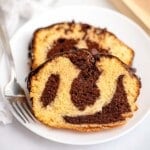 marble loaf cake with chocolate ganache