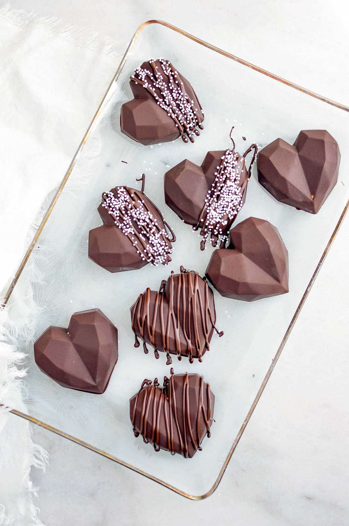 peanut butter cup hearts on platter 