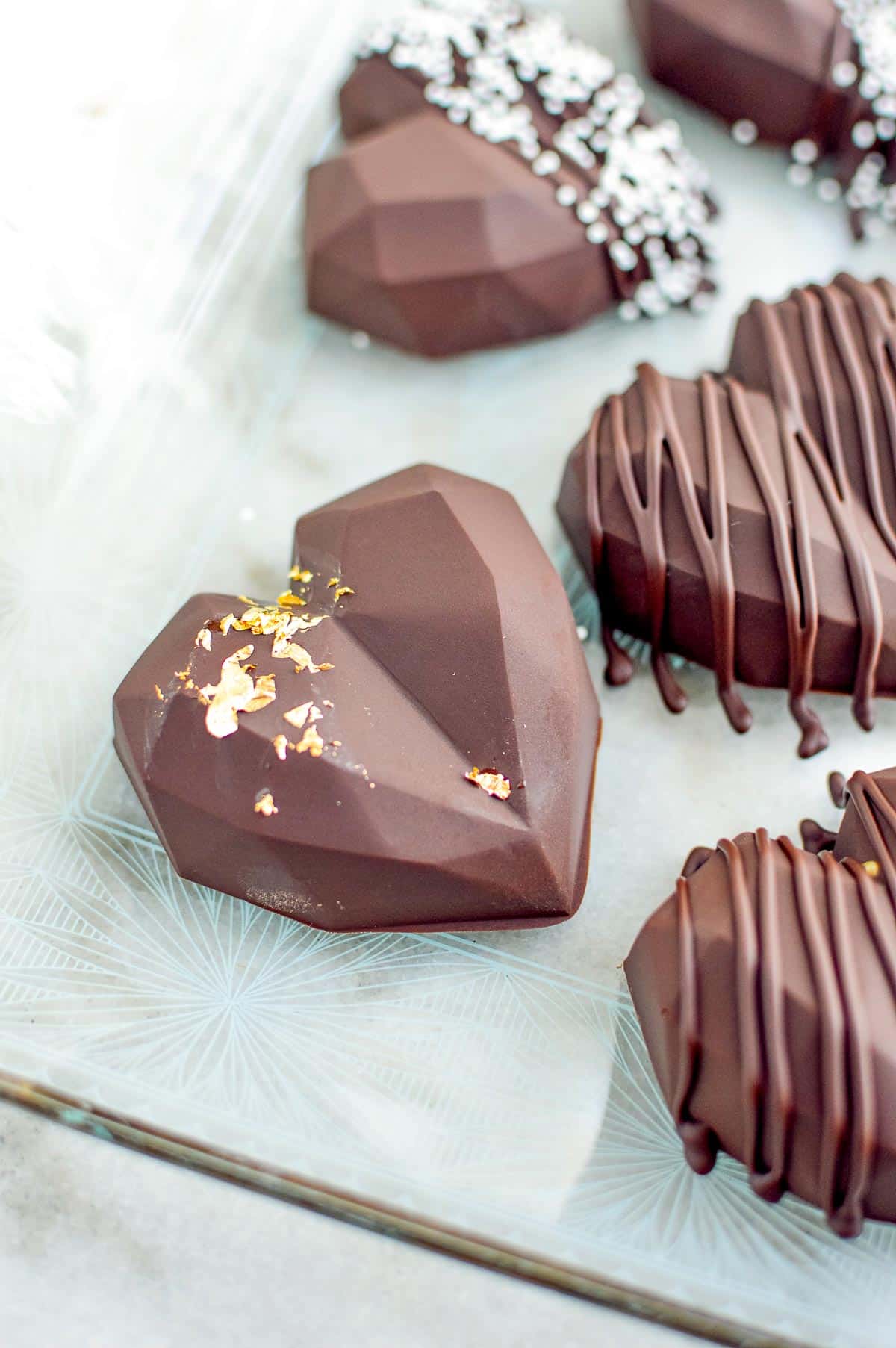 peanut butter cup with gold leaf