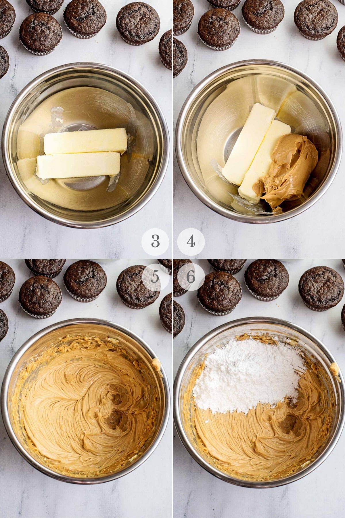 peanut butter frosting recipe steps 1-4