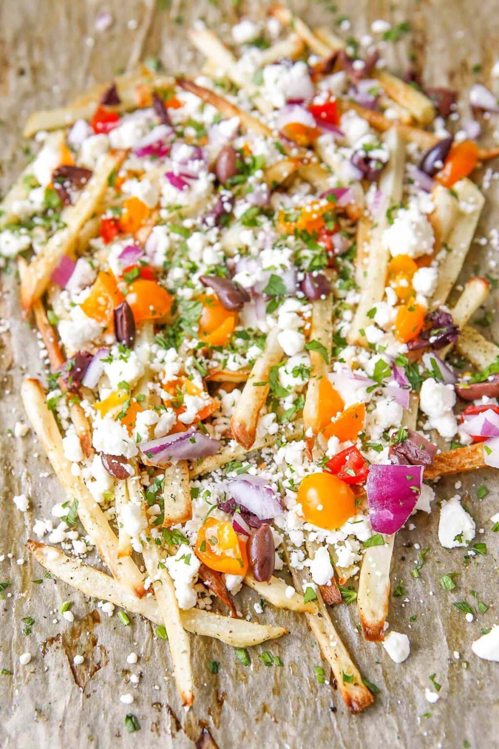 Greek Fries - a Fully Loaded Fries recipe - Boulder Locavore