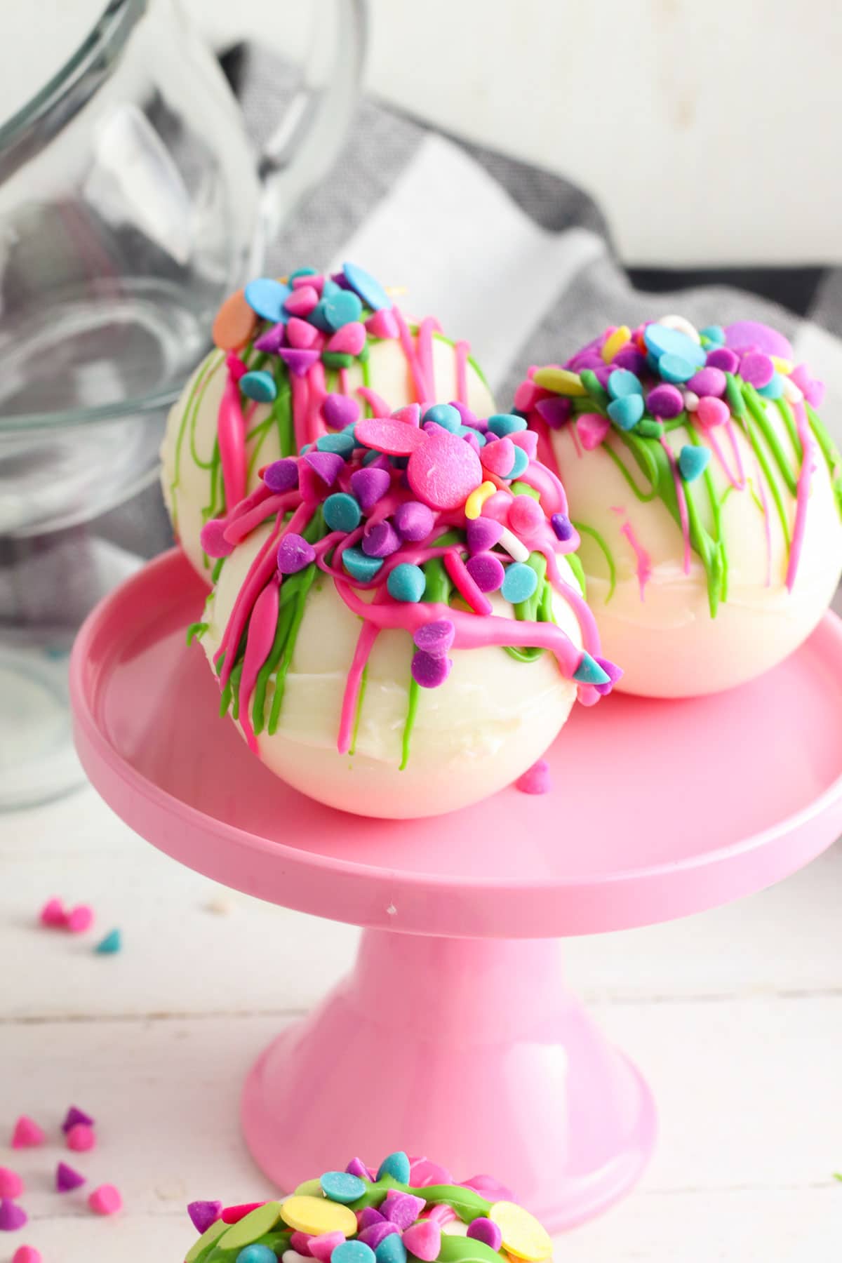 rainbow white chocolate hot cocoa bombs